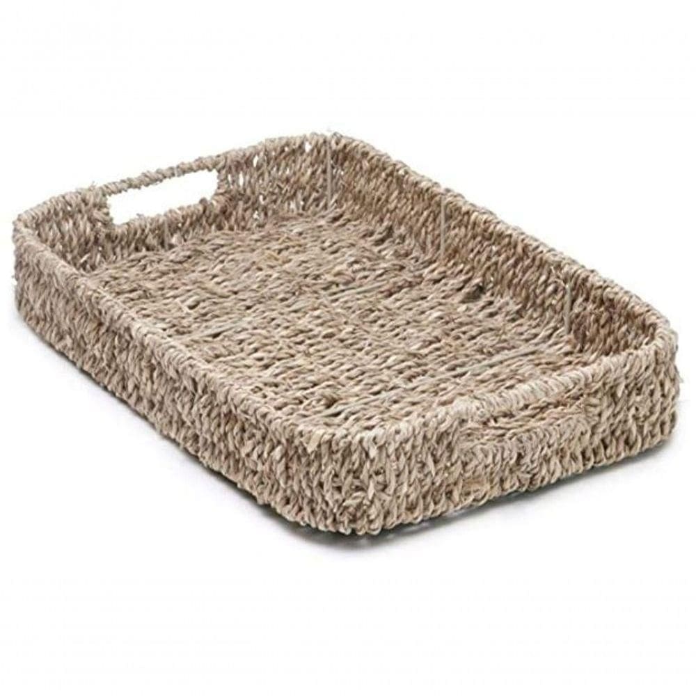 Bandeja Retangular Natural Rattan Grande 40 Cm - Mimo Style - Yk1501