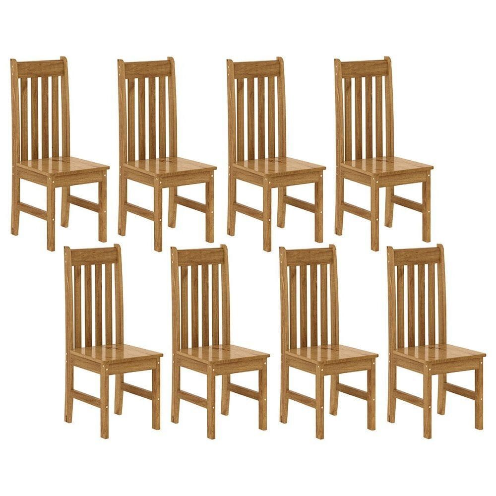 Kit 8 Cadeiras em Madeira Maciça Bielefeld Espresso Móveis Nogueira