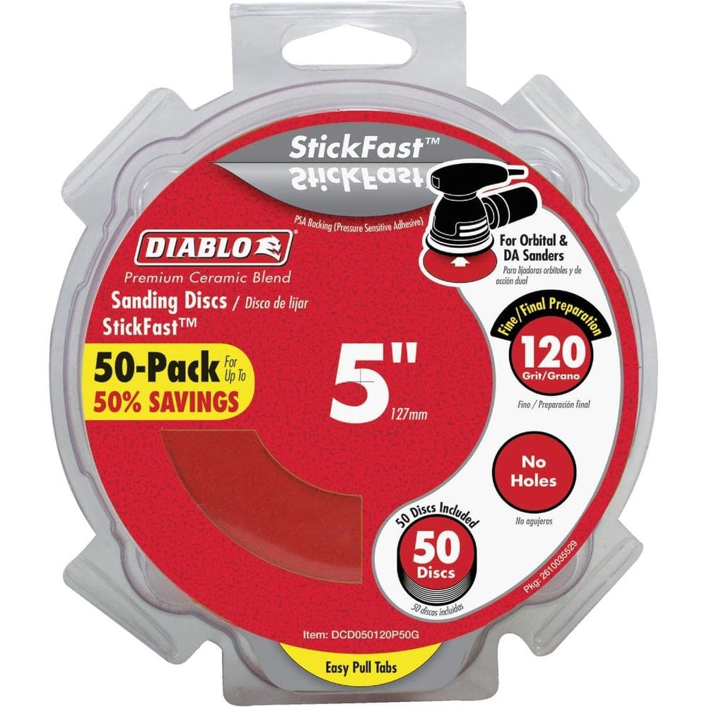 Discos de lixar Diablo DCD050120P50G 120-Grit ROS, pacote com 50