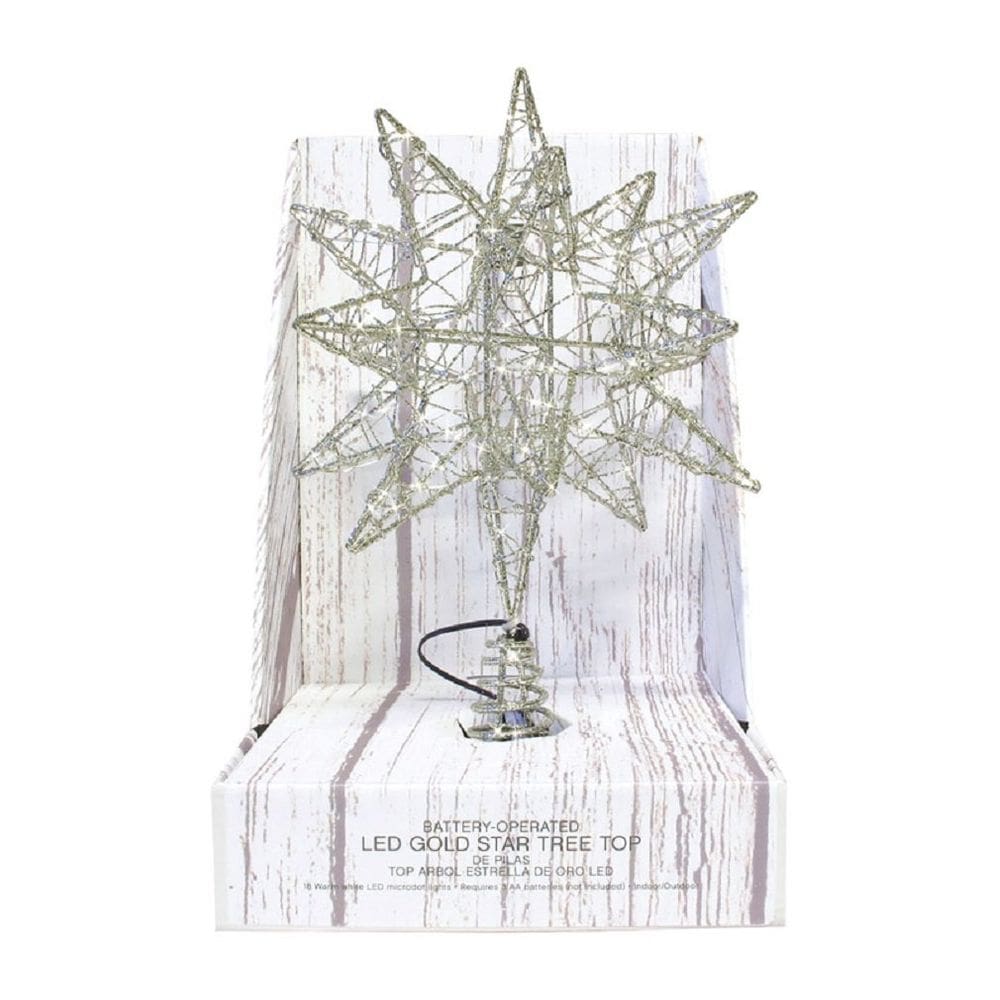 Adorno para Árbol Estrella Microdot LED Dorada 25 cm 1 pza