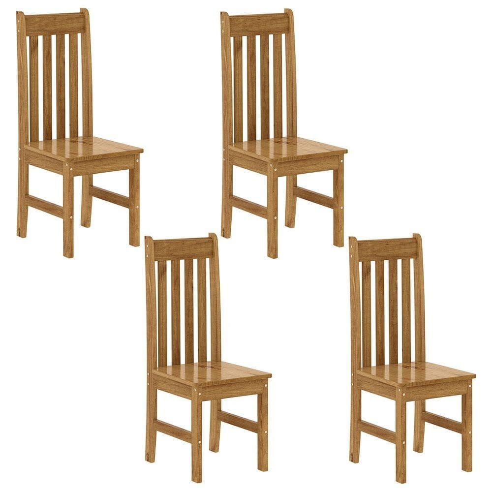 Kit 4 Cadeiras em Madeira Maciça Bielefeld Espresso Móveis Nogueira