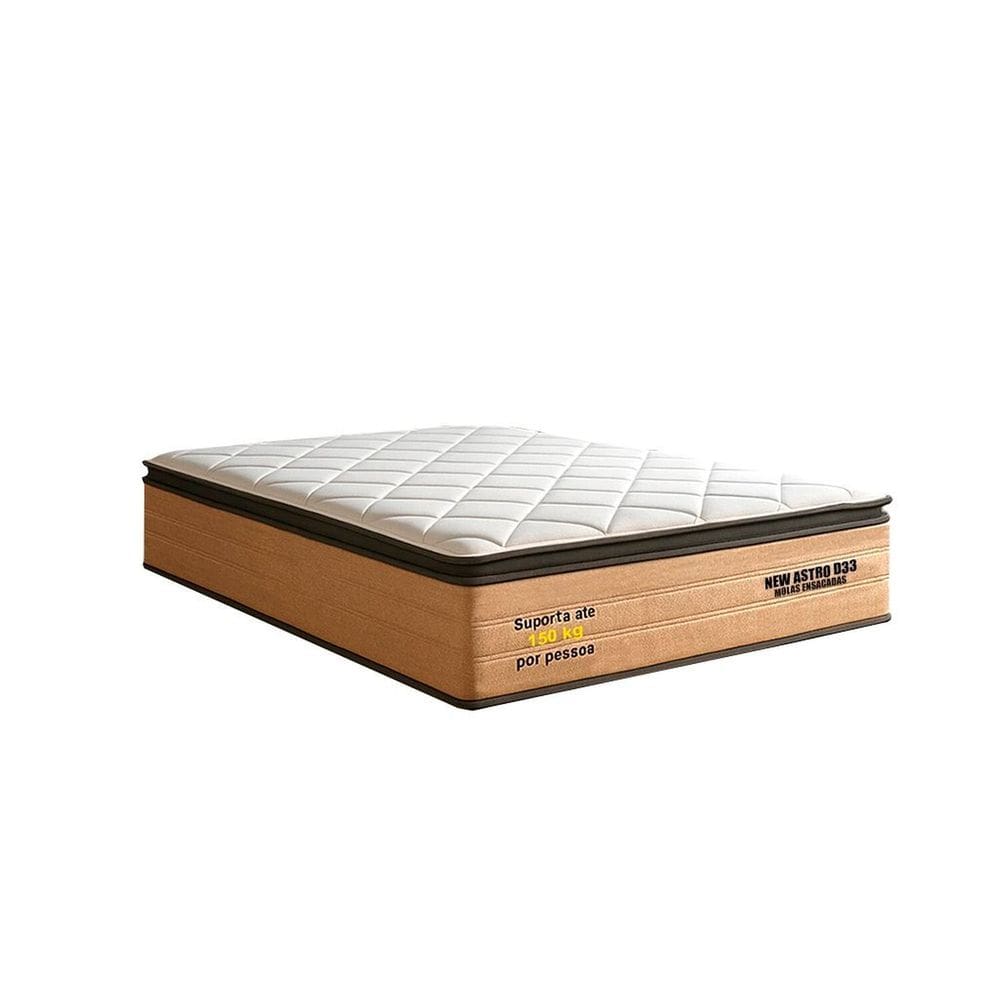 Colchão Casal D28 Molas Ensacadas 138x188x30 New Astro Laranja/Branco