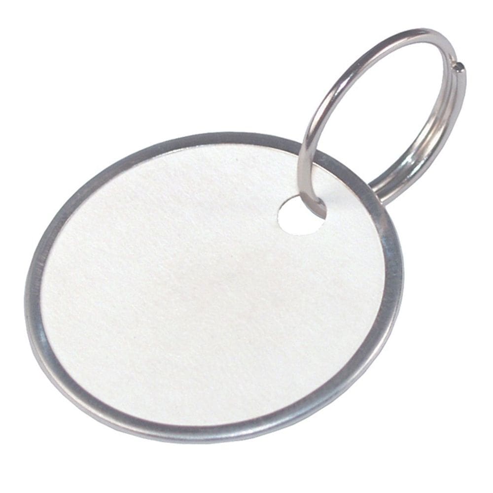 Etiquetas principais: papel de borda de metal Hillman, 1,25 cm de diâmetro, 25 chaveiros