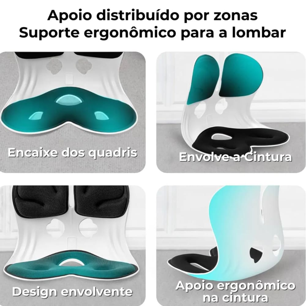 Almofada de Apoio Lombar Cadeira Correção de Coluna M AZUL