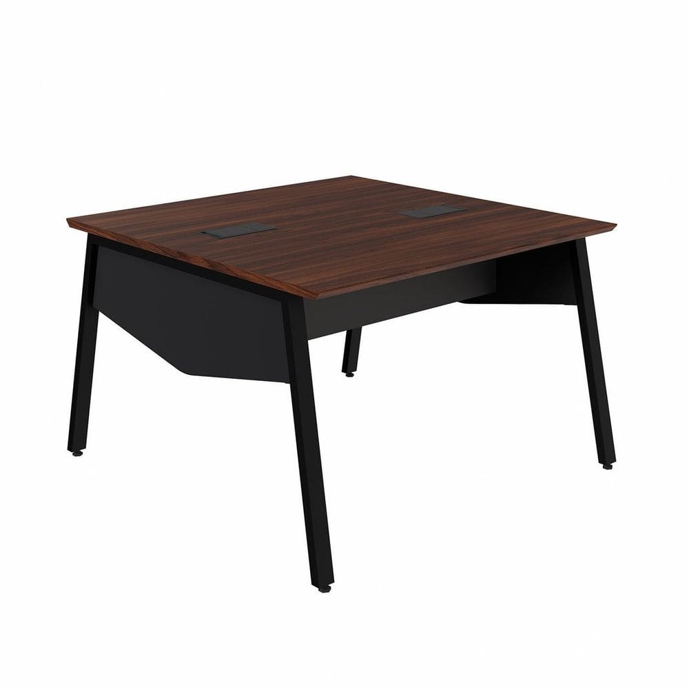 Plataforma de Trabalho para 2 Pessoas 120cm com Caixa de Tomadas Industrial Executive Louro Preto /Preto