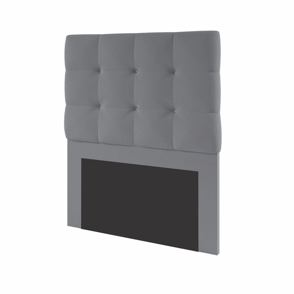 Cabeceira Estofada com Strass 90cm Solteiro Paris Cinza