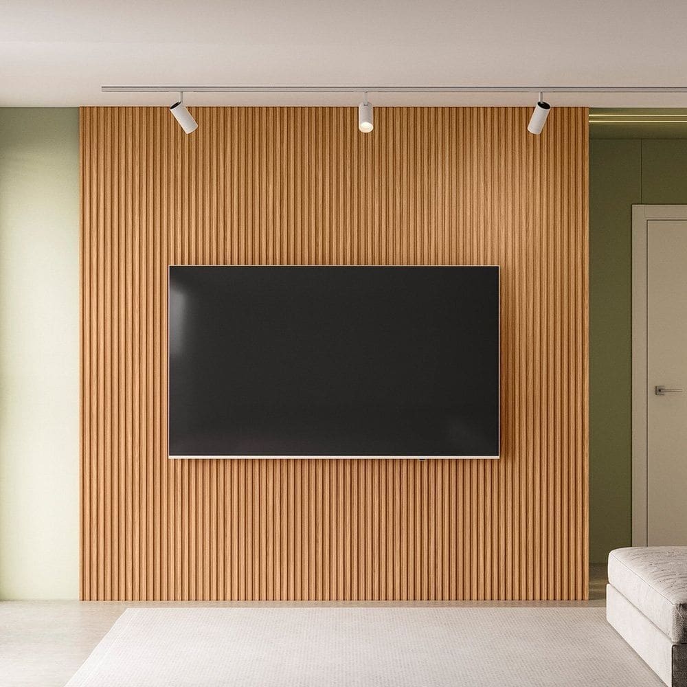 Painel para TV 84 Polegadas 100% MDF Ripado Modular 2.6 Marrom Fosco