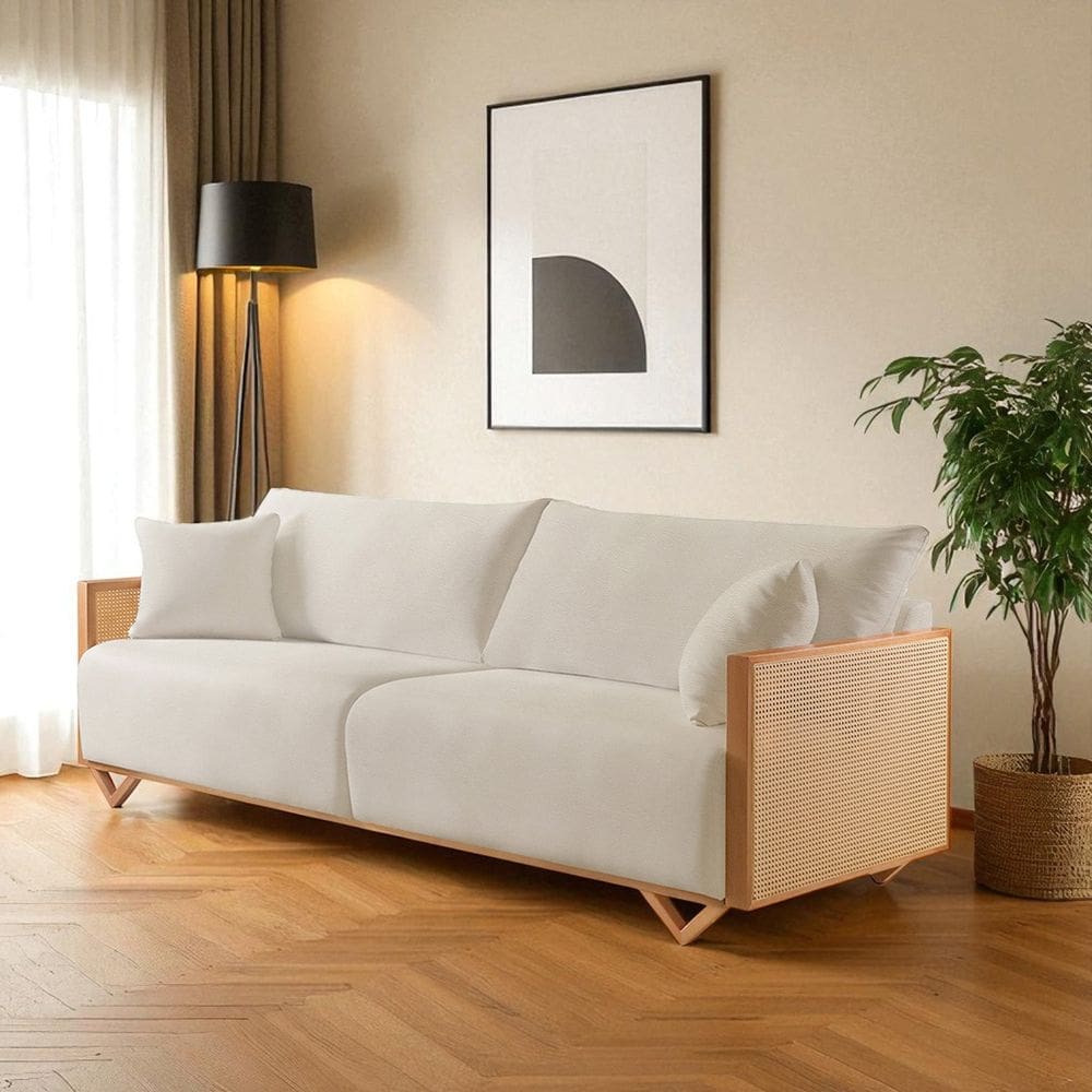 Sofá Fixo 4 Lugares Luxo 2,90m Arthur Off White