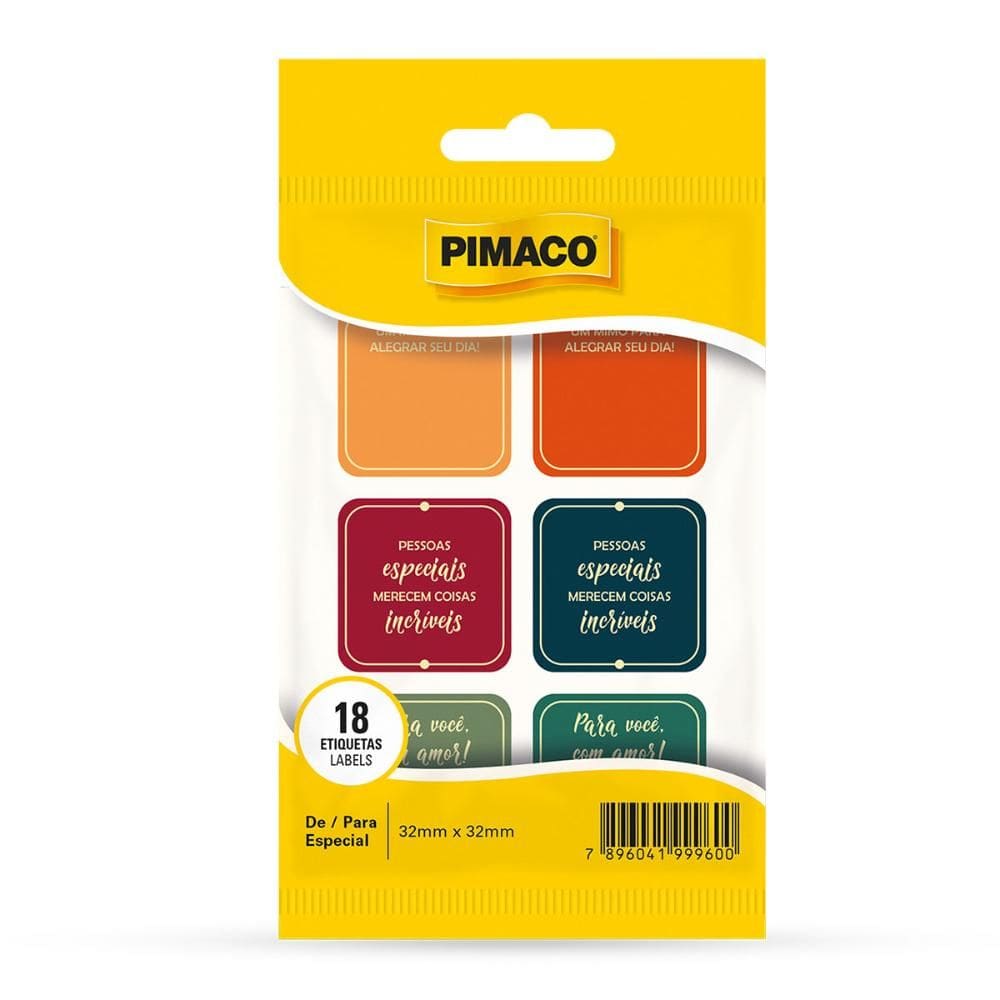 Etiqueta de/para Especial com 18 unidades - Pimaco