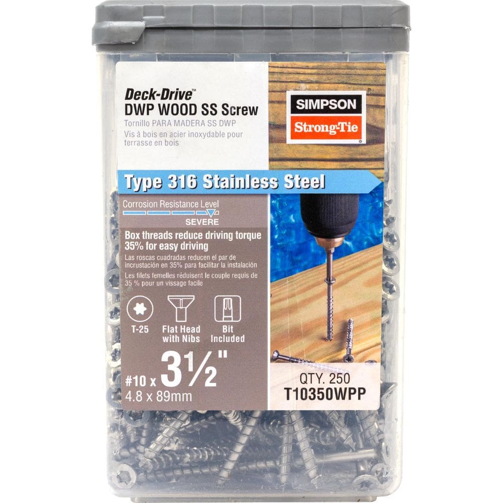 Parafuso Simpson Strong-Tie T10350WPP Deck-Drive DWP Wood SS
