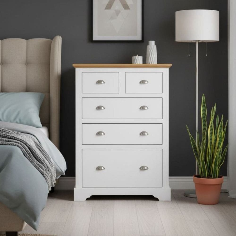 Cômoda para Quarto 5 Gavetas Toledo Branco