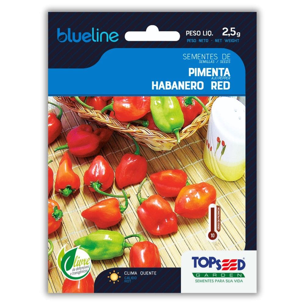 Semente de Pimenta Habanero Red Blueline TOPSEED