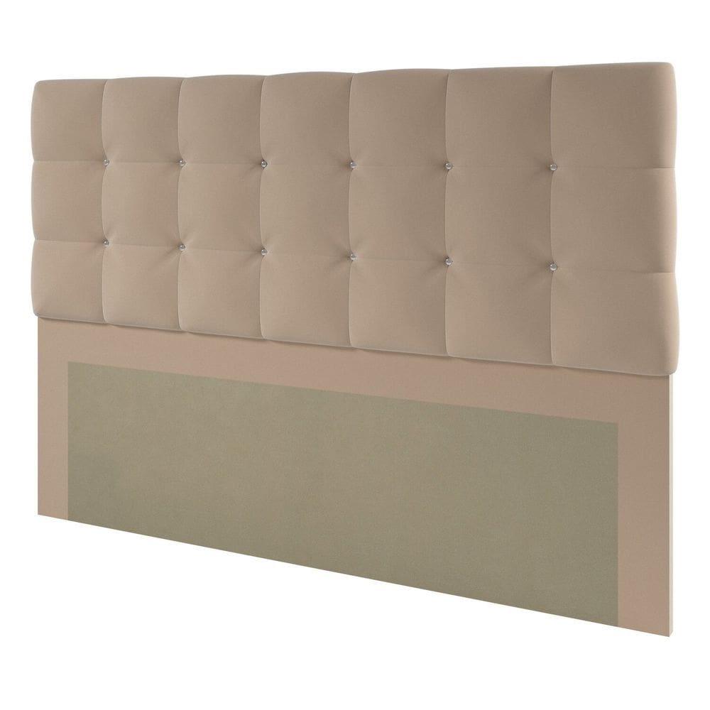Cabeceira Estofada com Strass 160cm Queen Paris Bege
