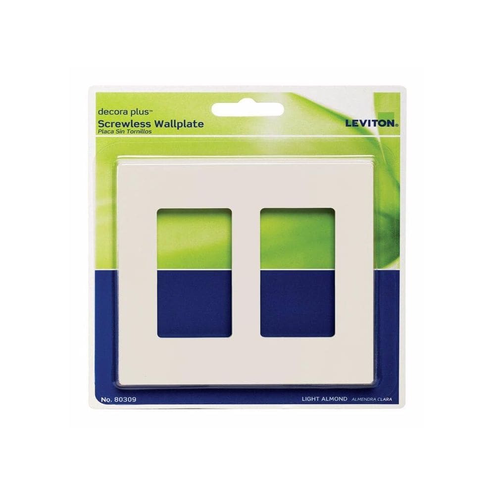 Placa de parede Leviton Decora SCREWLS 2-Gang Light Almond