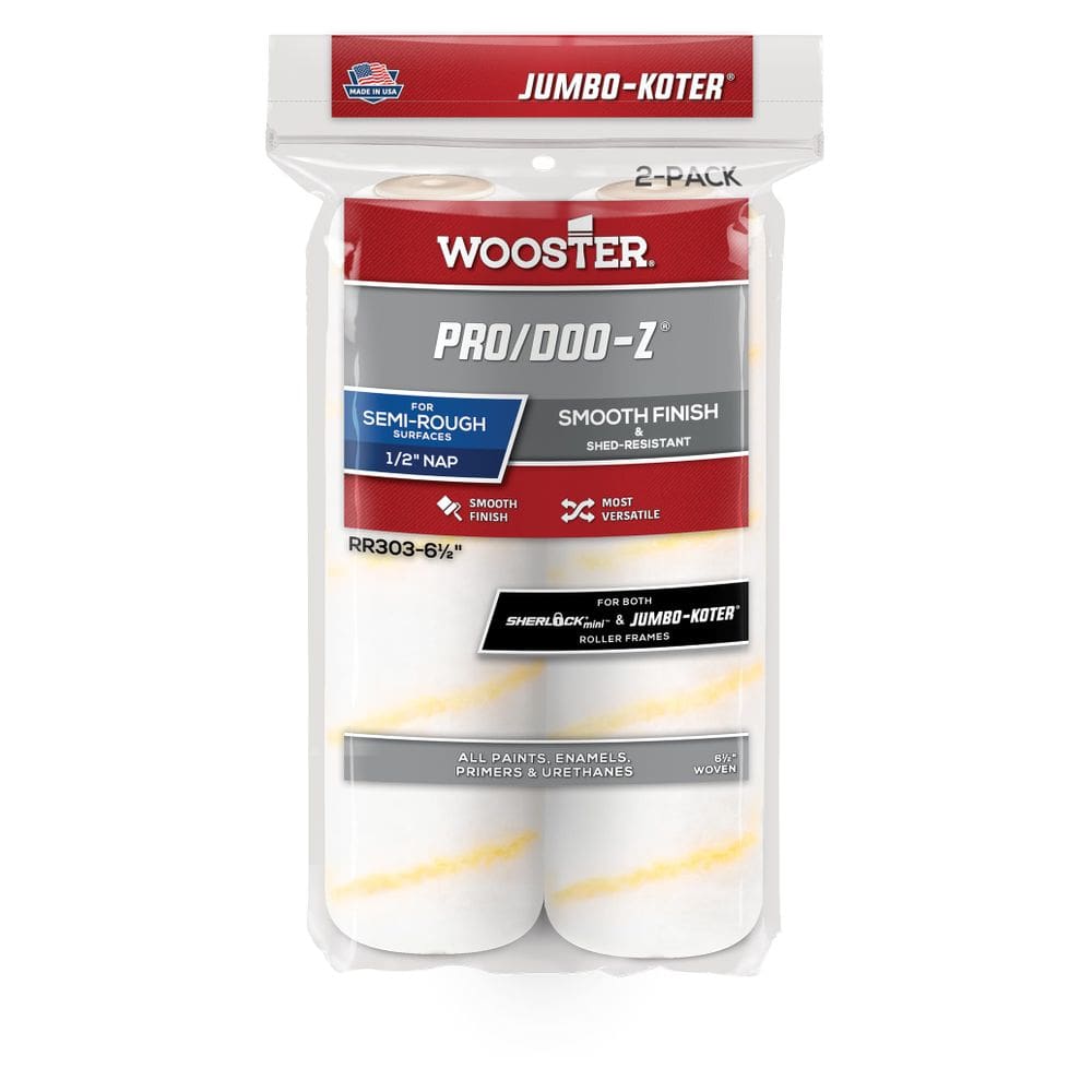 Pacote com 2 rolos de pintura Wooster RR303-6-1/2 Pro de 6,5”