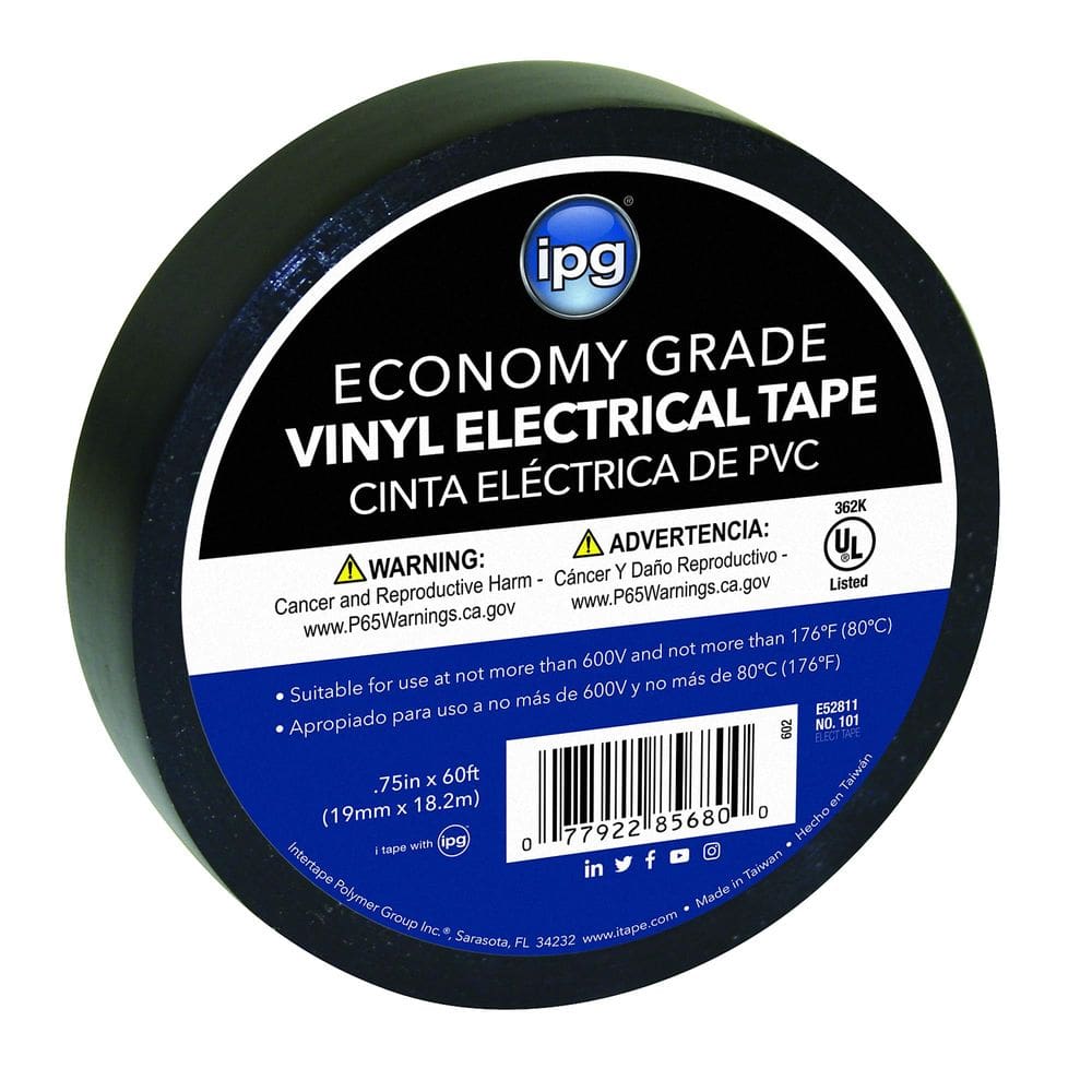 Fita adesiva IPG Vinil Elétrica 1,9 cm x 18,2 m preta