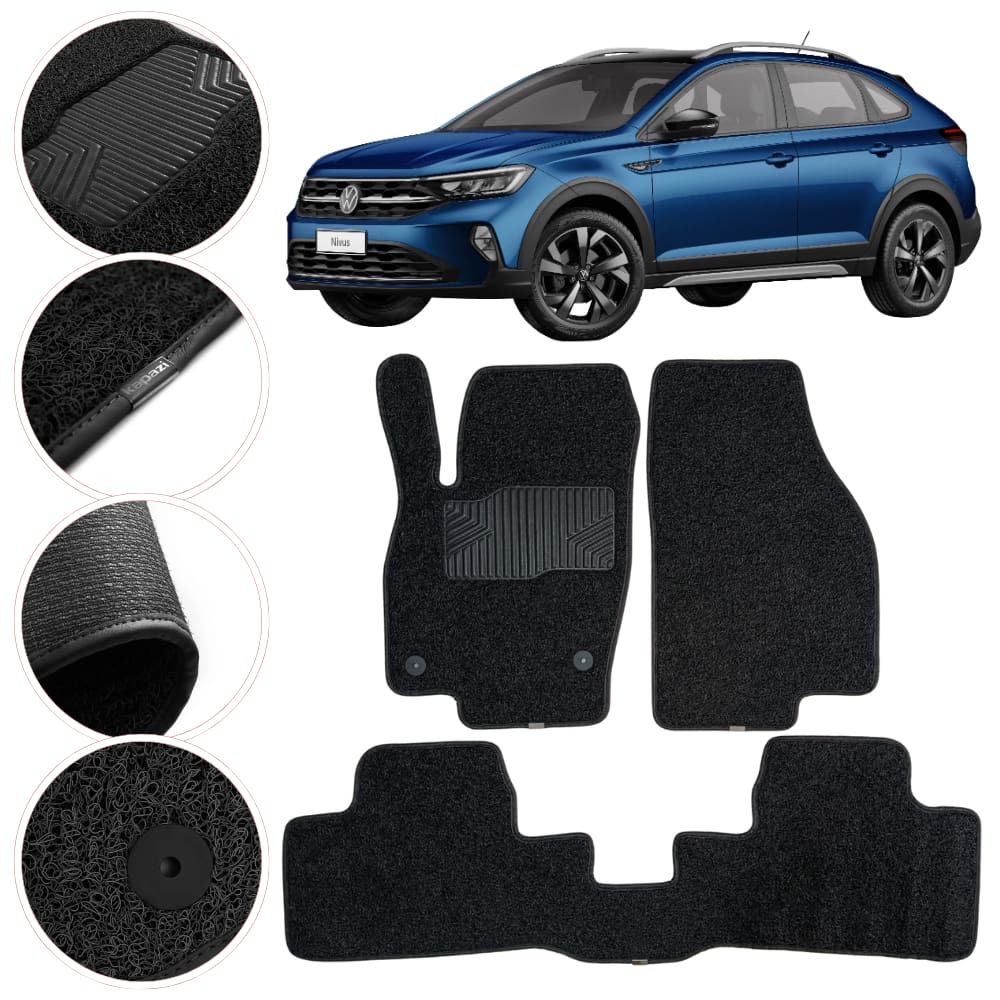 Tapete Kapazi Automotivo Premium Vw Nivus 2018 a 2025 Preto