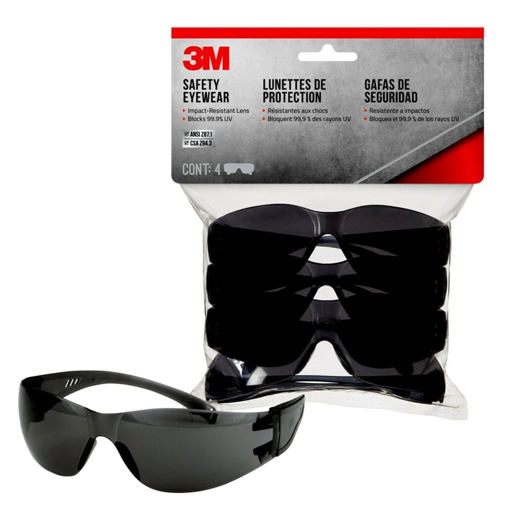 Óculos de segurança 3M 90954H4-DC, lente resistente a impactos, pacote com 4