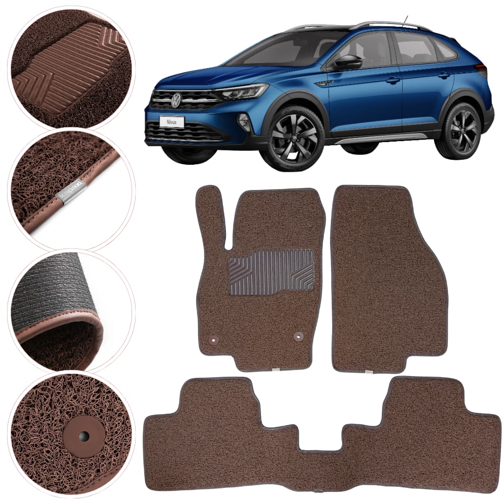 Tapete Kapazi Automotivo Premium Vw Nivus 2018 a 2025 Marrom