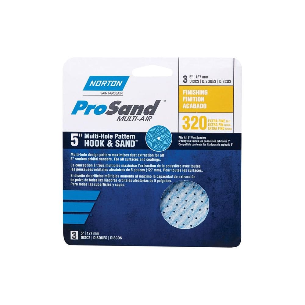 Discos de lixar Norton 03226 Pro S e 5” 320-Grit, pacote com 3