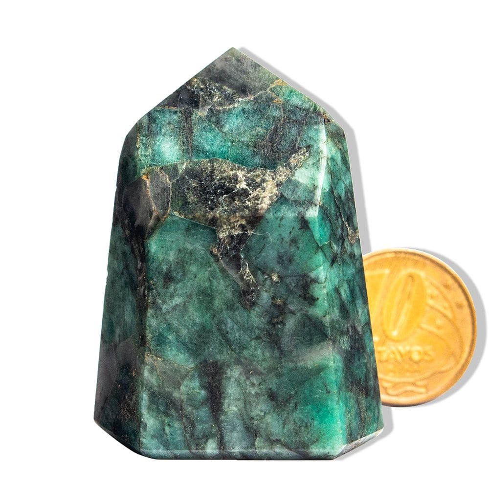 Ponta Esmeralda Verde Pedra Natural 4 a 6cm 50 a 100g Tipo C