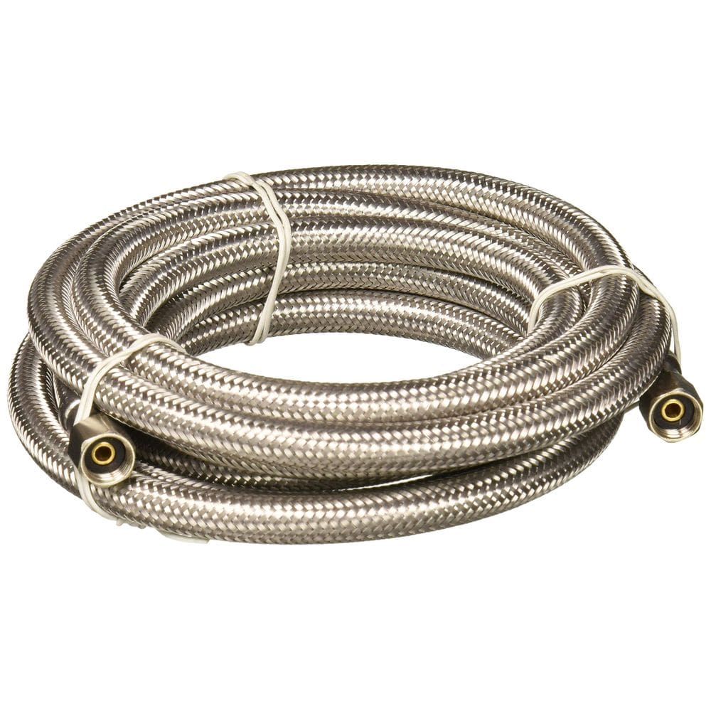 Linha de abastecimento da máquina de gelo Plumb Pak PP25529, 1/4 pol., compressão, 120 pol., aço inoxidável, sem tamanho, sem cor