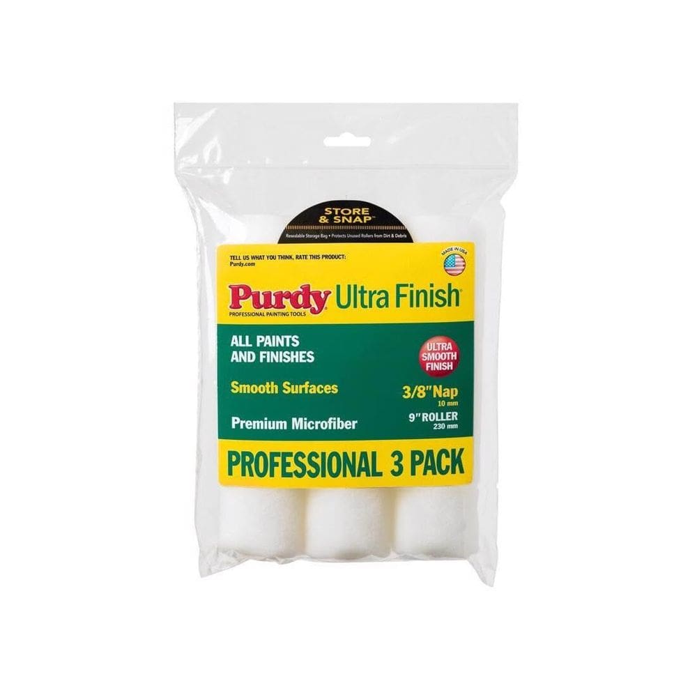 Capa de rolo de pintura Purdy Ultra Finish 3/8” Nap, pacote com 3