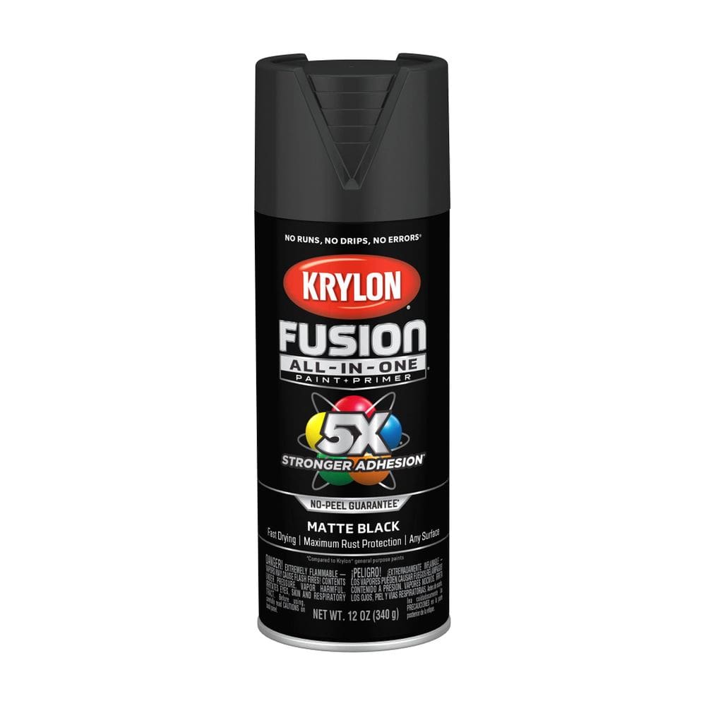 Pintura en Spray Krylon Fusion Todo en Uno Mate Negra 340 g