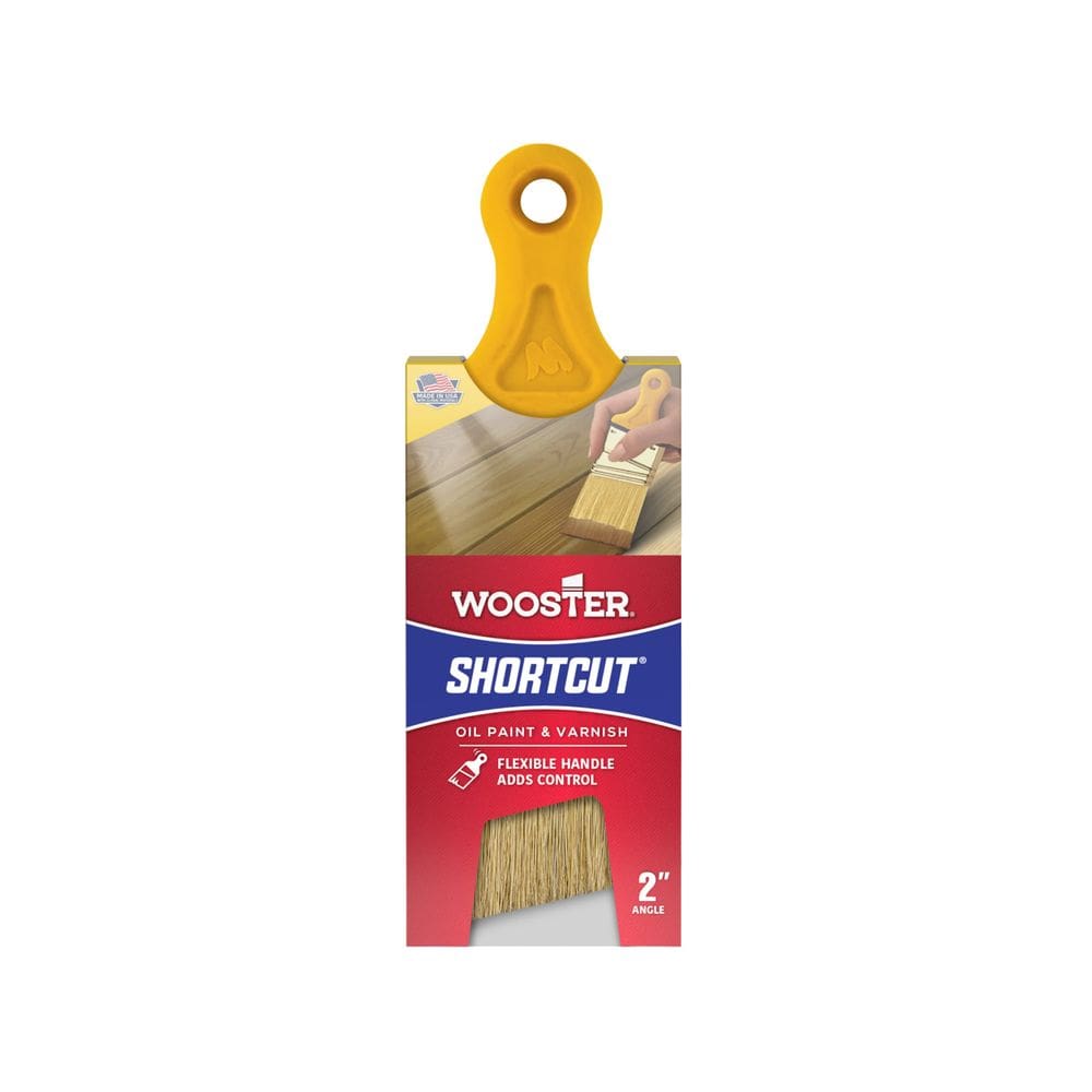 Pincel Wooster Z3215-2 Atalho de cerdas brancas angulares de 2”