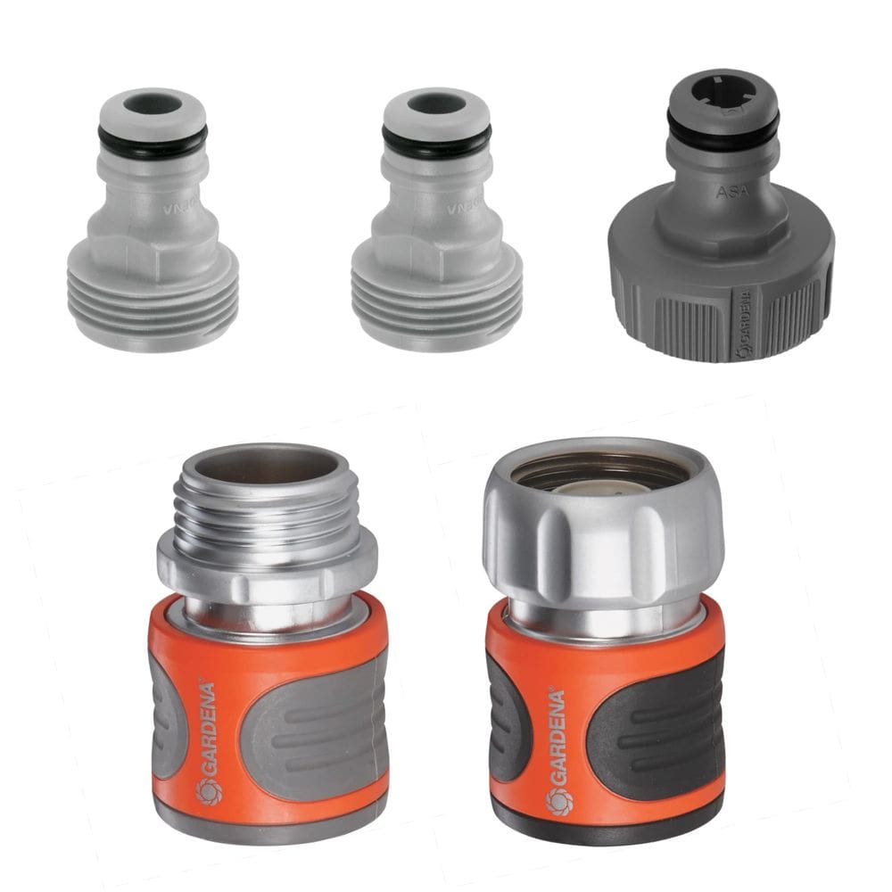 Kit de conexões de mangueira de conexão rápida de metal Gardena de 5 peças