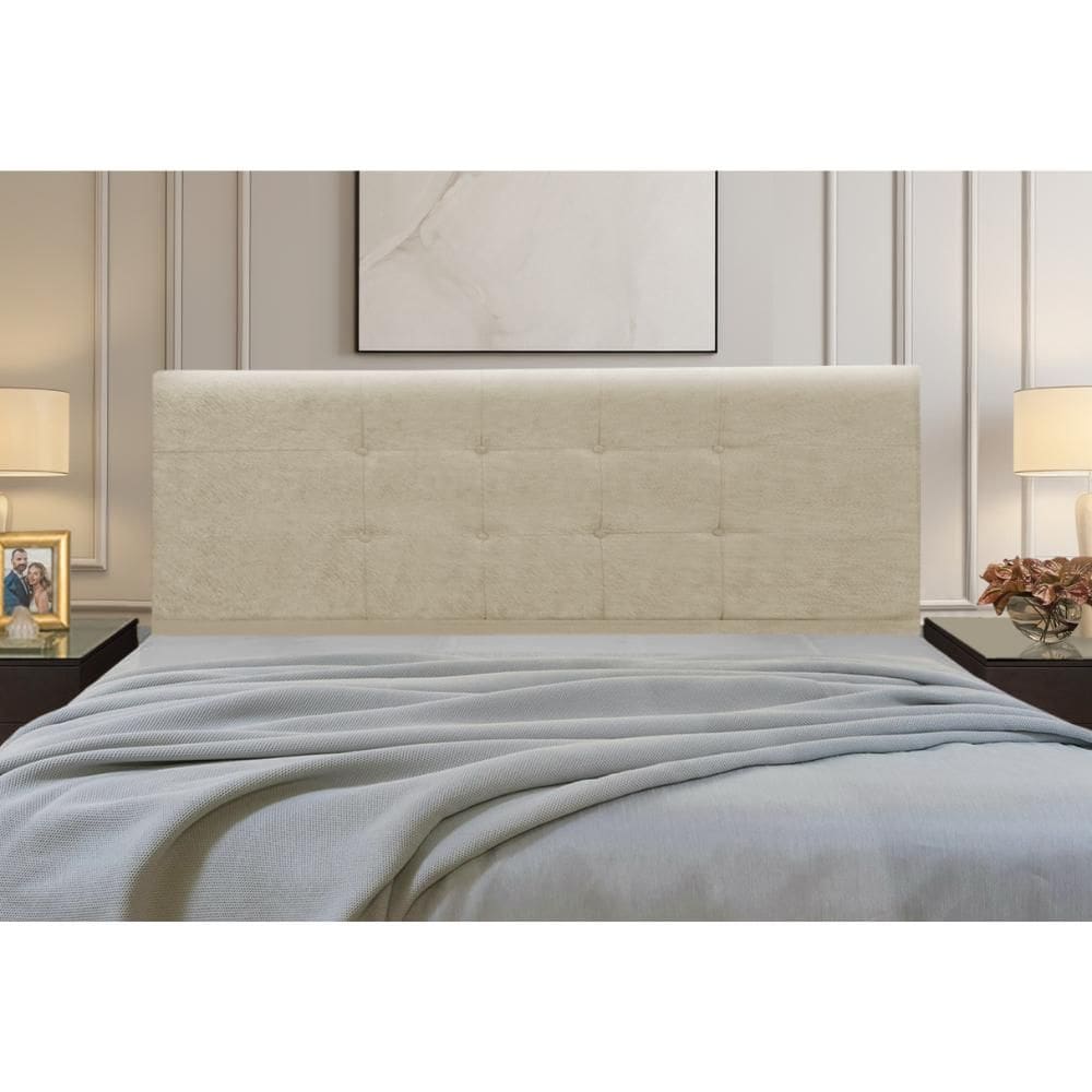 Cabeceira Estofados Casal King Quarto 1,95cm Betina Suede Bege Madelina Decor