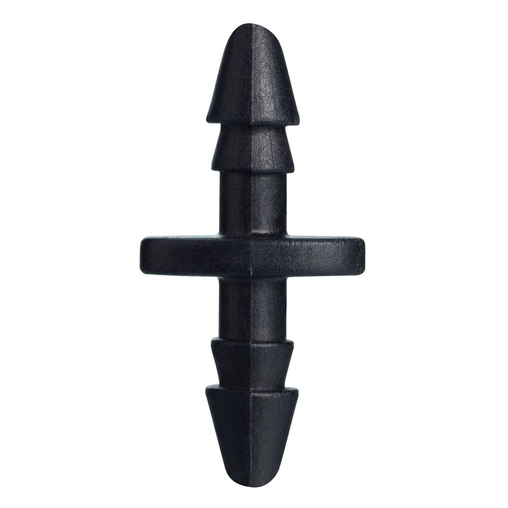 Acoplamento de irrigação por gotejamento Orbit de 1/4” Barb, pacote com 25 unidades, preto