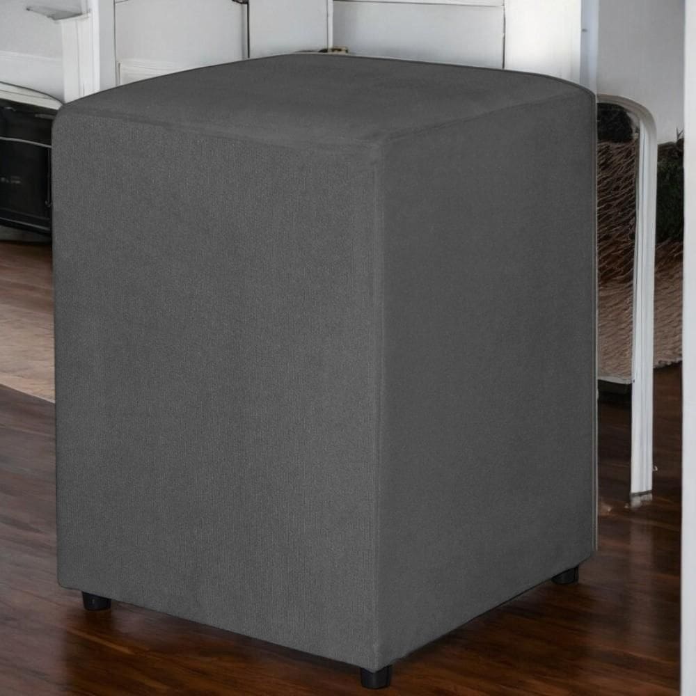 Puff Decorativo Quadrado Para Sala Quarto Suede Cinza Madelina Decor