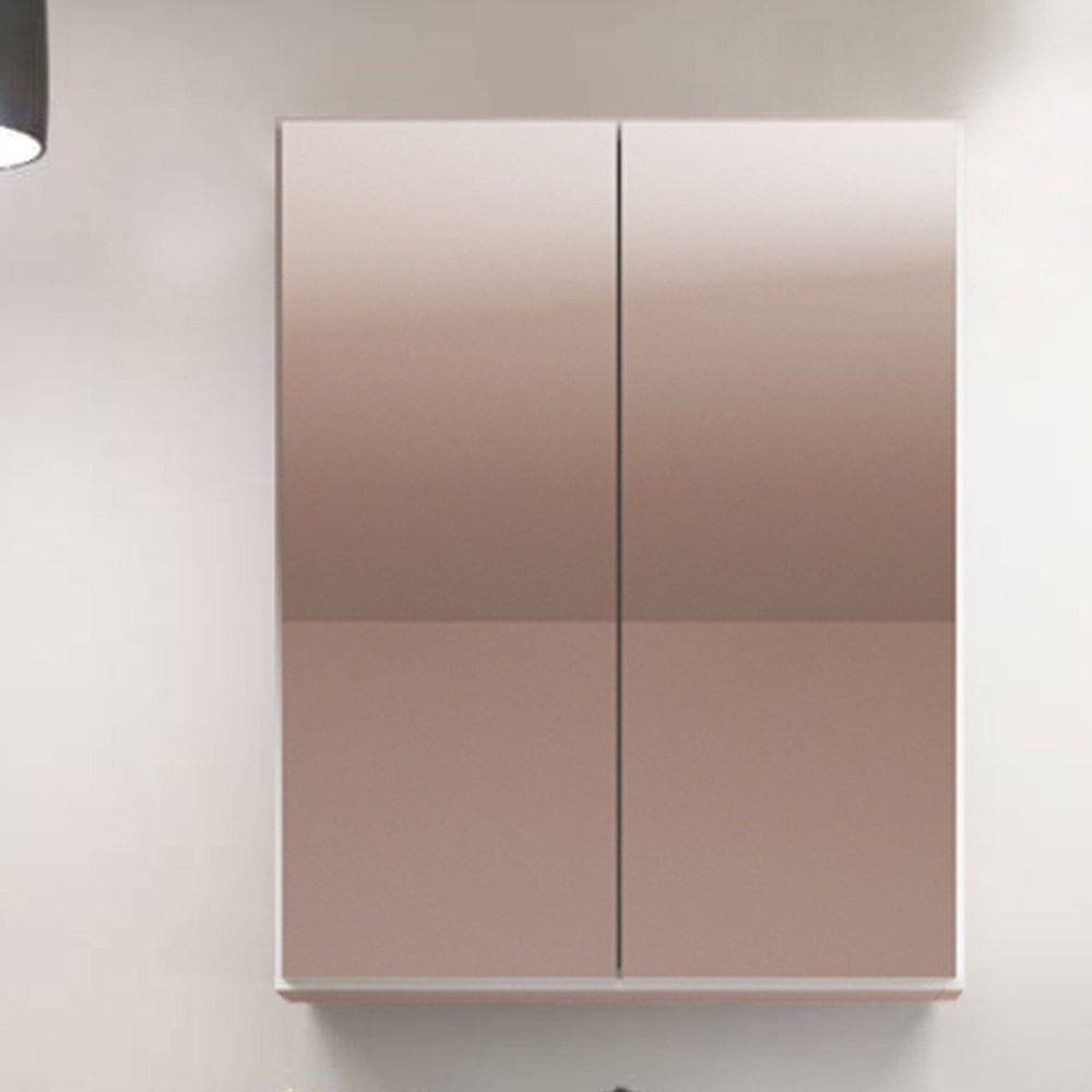 Armário de Banheiro 2 Portas com Espelho 50cm Branco