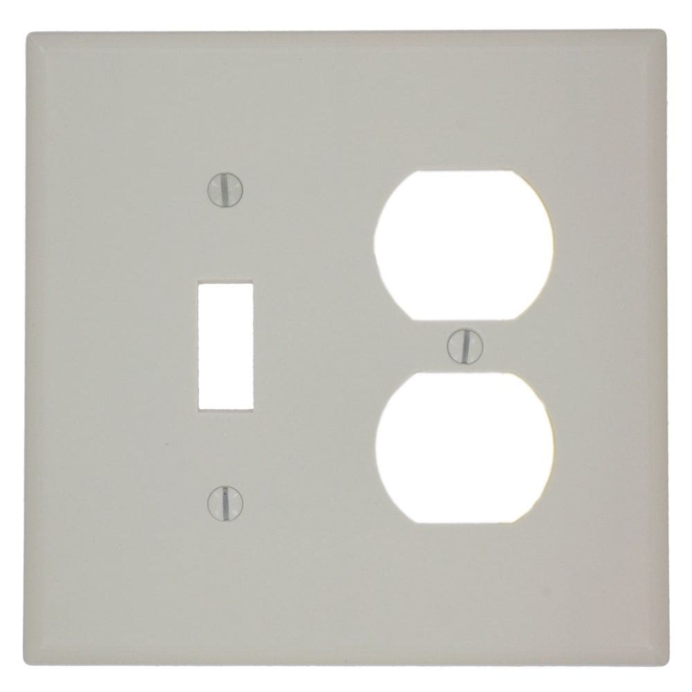 Placa de parede Leviton 2-Gang Midway 1-Toggle 1-Duplex Light Almond
