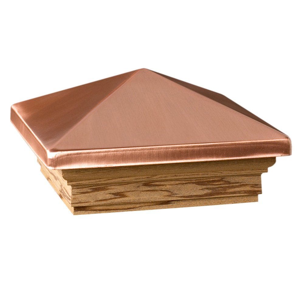Tampa de poste de cobre Decorators 72223 Victoria, base de madeira de 10 x 10 cm
