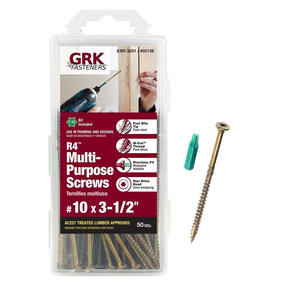 Parafusos GRK R4 multiuso 10 x 8,9 cm dourados 50 unidades