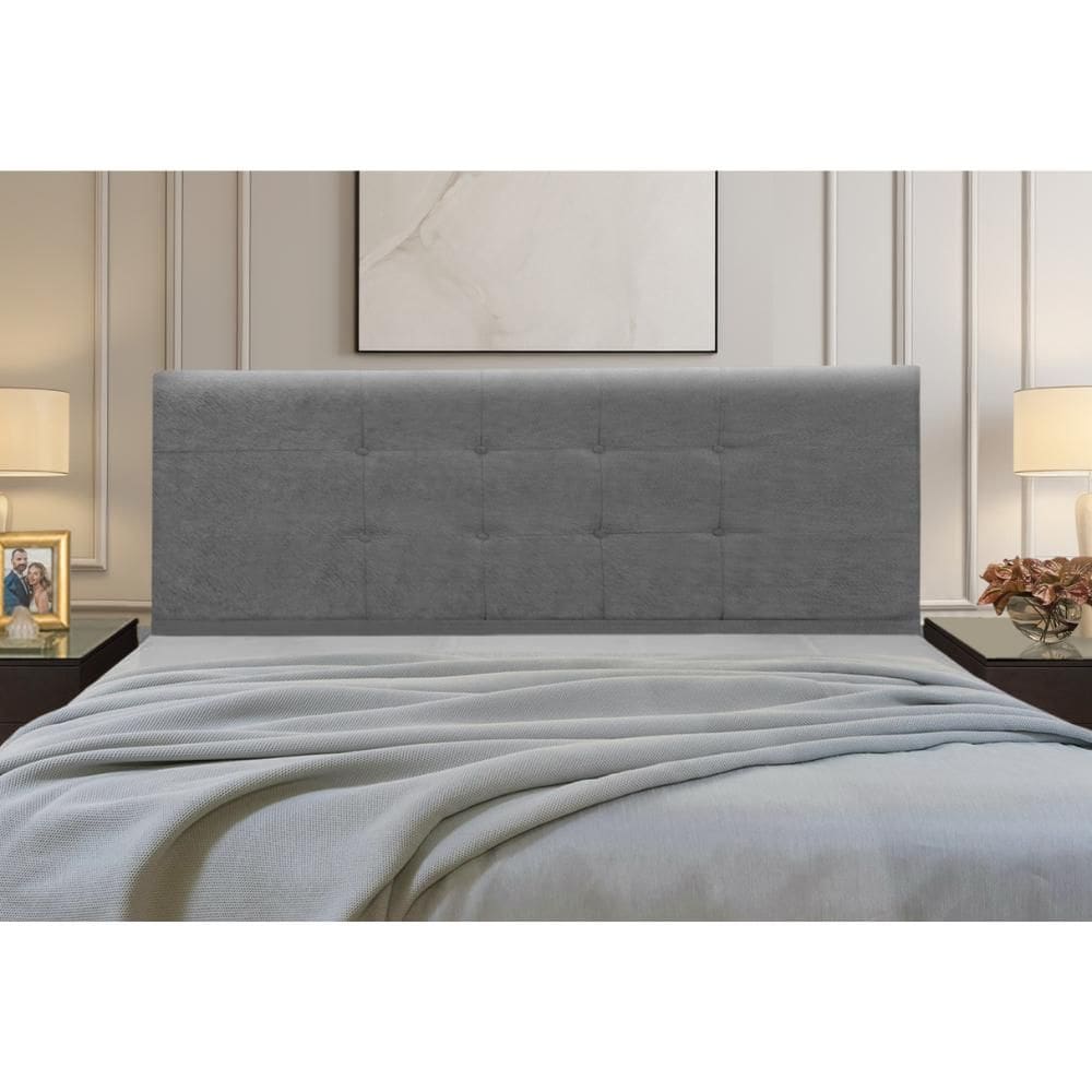 Cabeceira Estofados Casal Quarto 1,44cm Betina Suede Cinza Madelina Decor