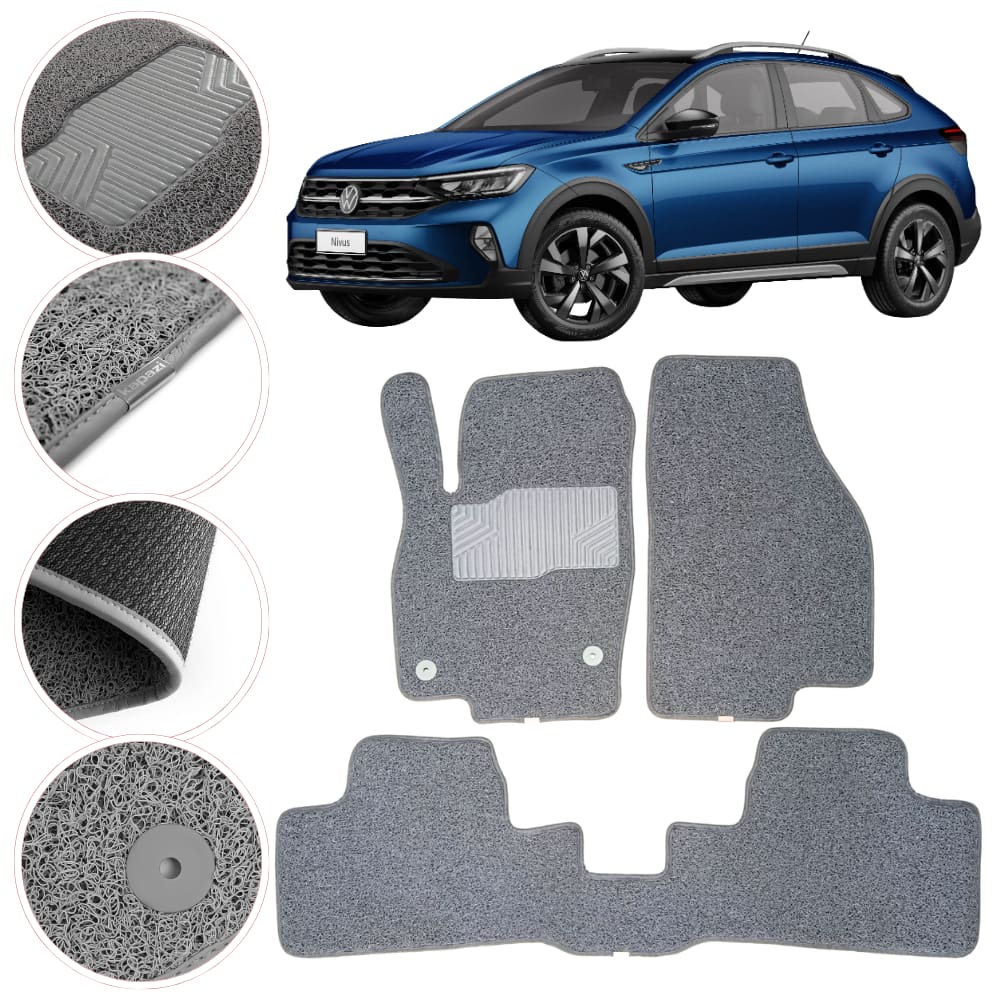 Tapete Kapazi Automotivo Premium Vw Nivus 2018 a 2025 Cinza