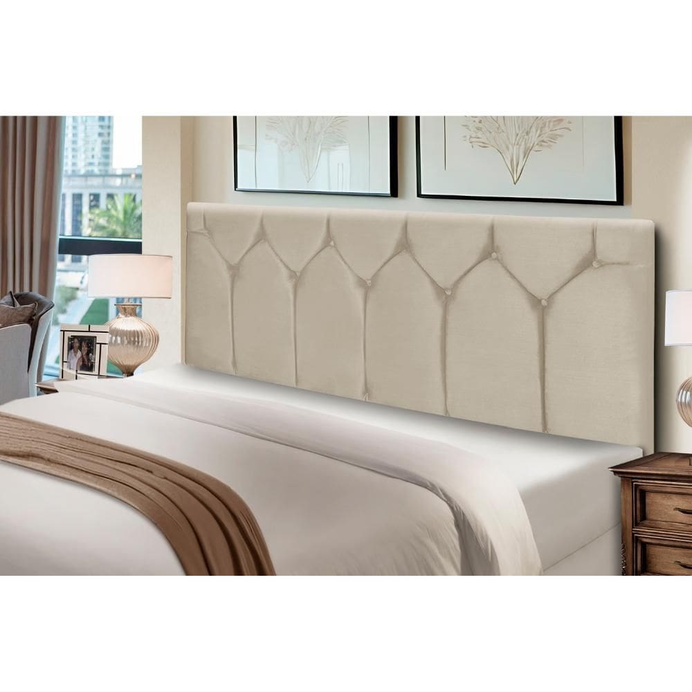 Cabeceira Estofados Casal Queen Quarto 1,64cm Abigail Suede Bege Madelina Decor