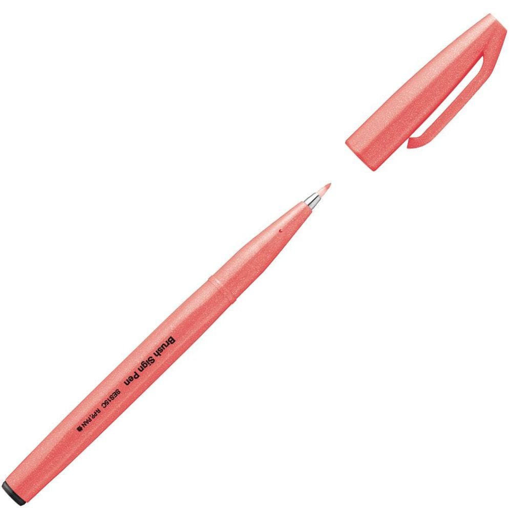 Caneta hidrográfica Brush Sign Pen Vermelho Fluo - Pentel