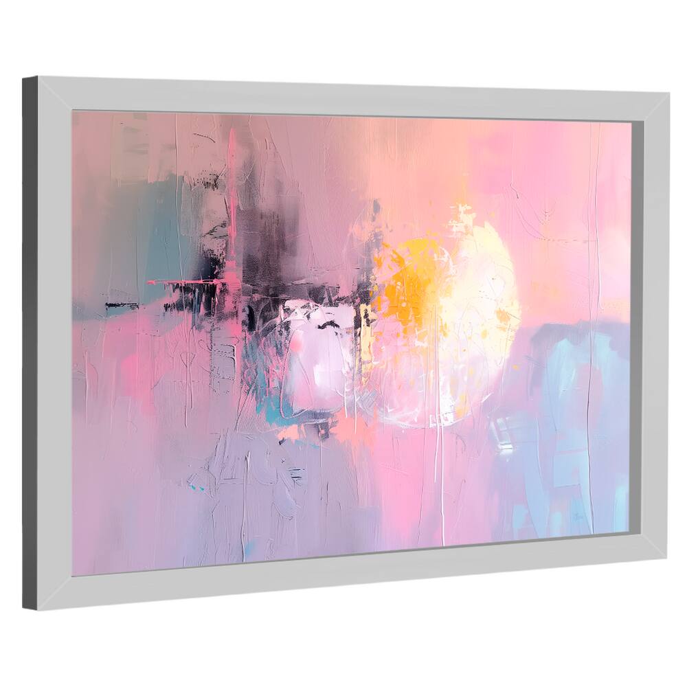 Quadro Decorativo Abstrato Estilo Pintura Rosa