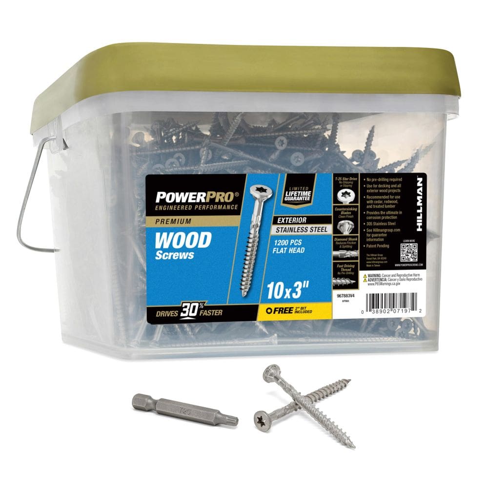Parafusos de madeira Power Pro Premium Exterior #10 x 3” 328 unidades