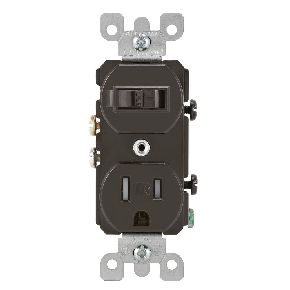 Chave seletora combinada e receptáculo resistente a adulterações Leviton T5225 15A