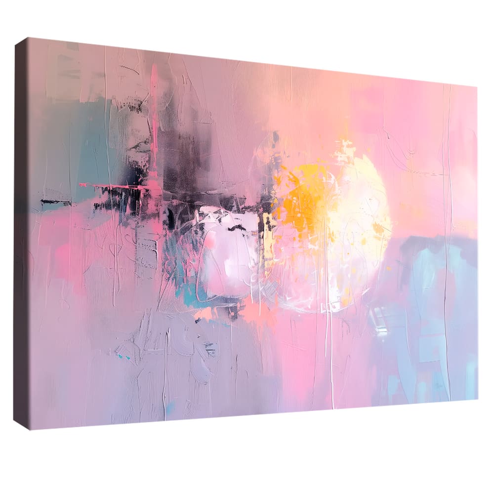 Quadro Decorativo Abstrato Estilo Pintura Rosa