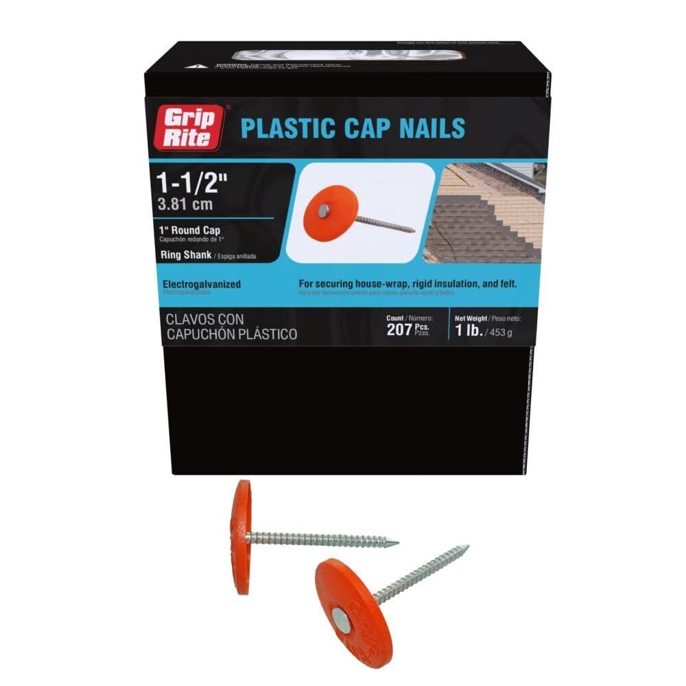 Roofing Nails Grip-Rite 3,8 cm Tampa de plástico 0,45 kg