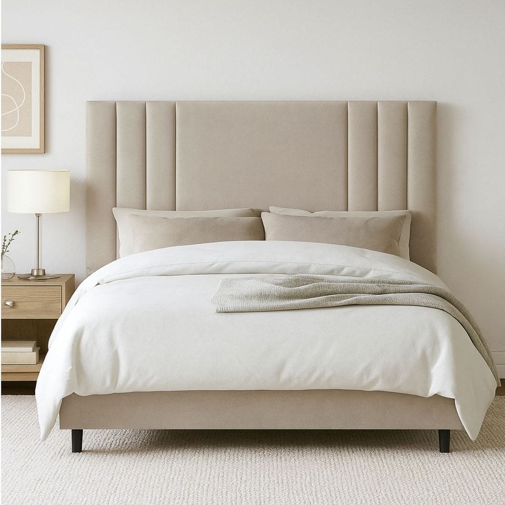 Cabeceira 140 cm Casal Retro Estofada Cama Box Corino Frame