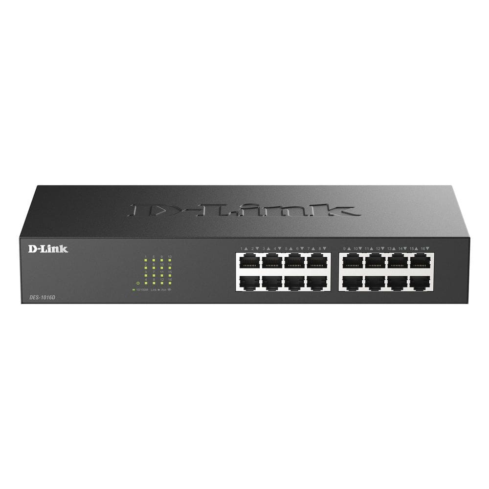 Switch de rede D-Link DES-1016D 16 portas 10/100 Mbps sem ventilador