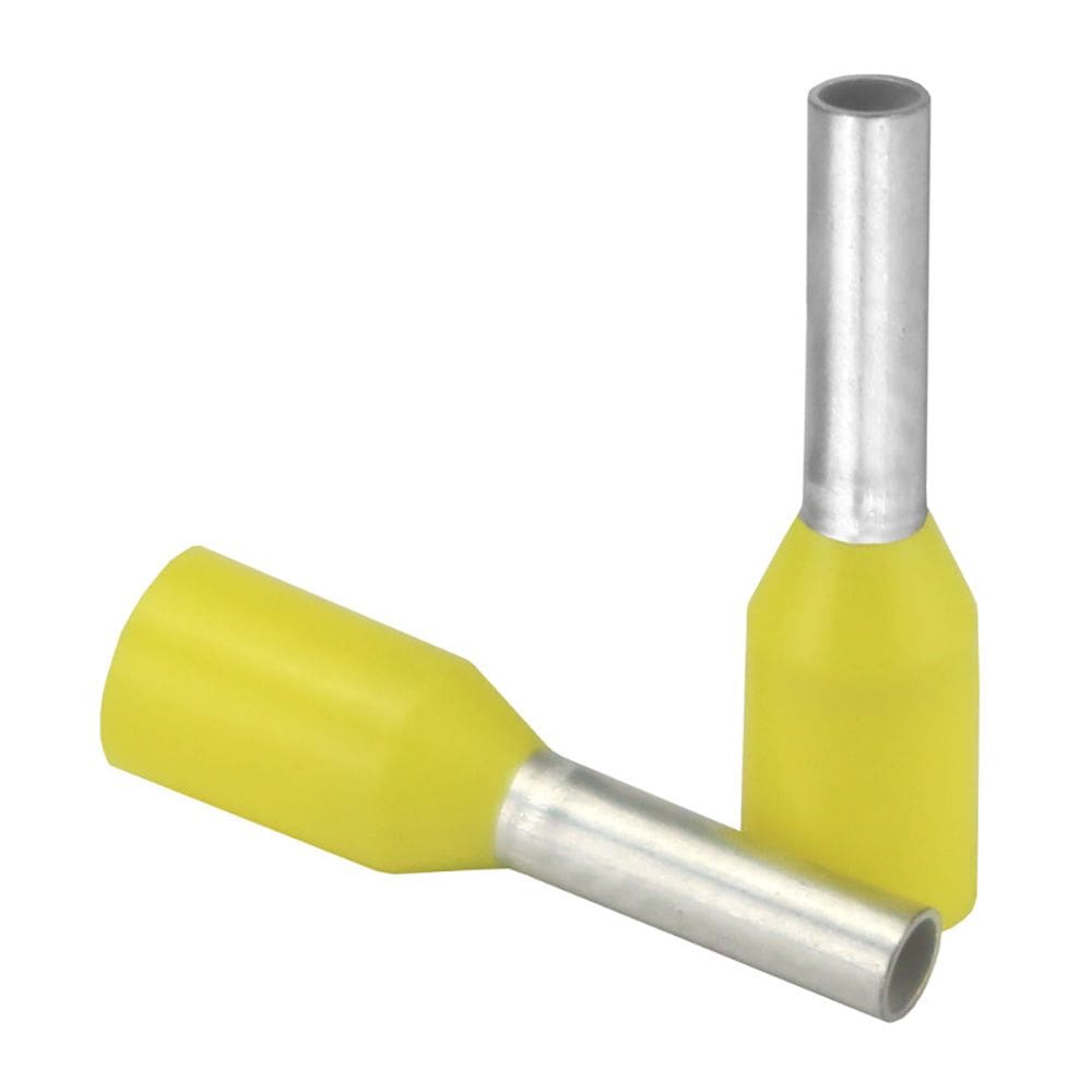 Wire Ferrule Pacer Yellow 18 AWG 6 mm de comprimento, pacote com 25