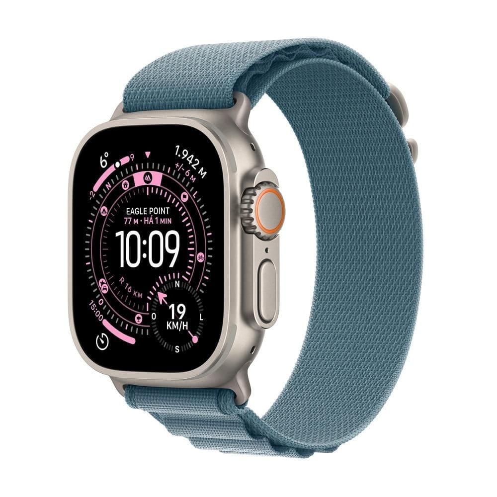 Apple Watch Ultra 3 GPS + Cellular - Caixa natural de titânio – 49 mm - Pulseira loop Alpina azul-clara – G